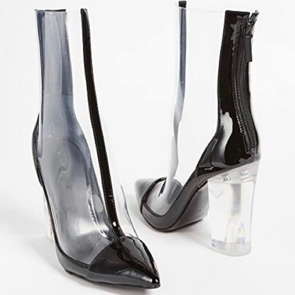 Kendall + Kylie black and clear boots. - Picture 6 of 8